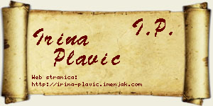 Irina Plavić vizit kartica